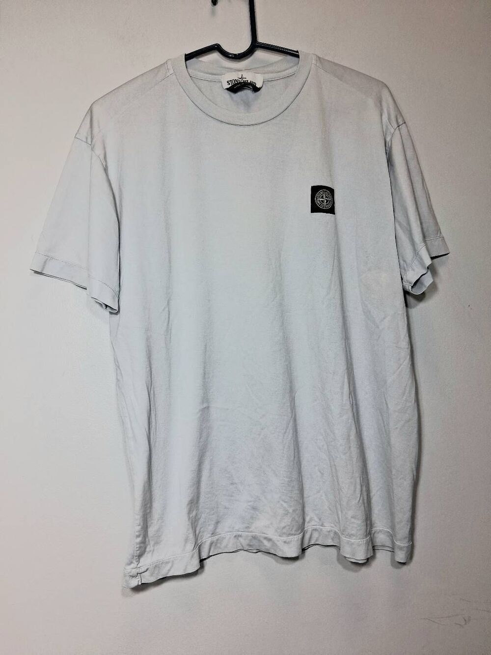 Stone island mens large cream white crewneck tshirt shortsleeve